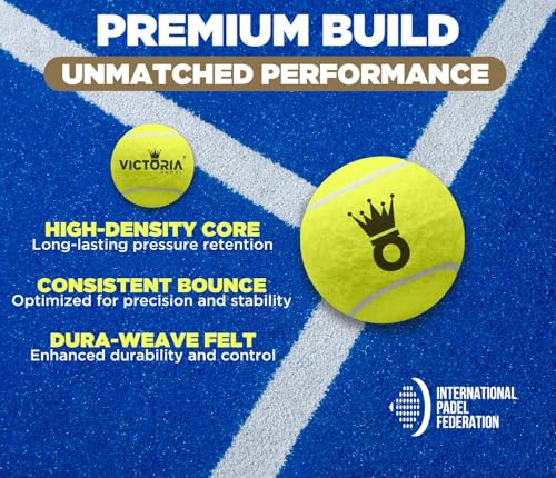 Ball – Professional Padel Balls Certified by FIP – Durable Padel Balls with Consistent Bounce – Premium Felt for High Performance – Tube of 3 Tournament-Ready