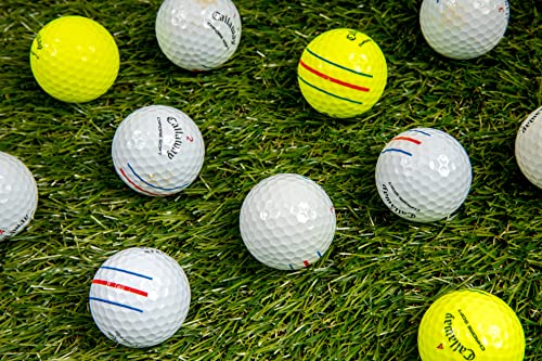 Clean Green Golf Balls 24 Recycled Used Golf Balls for Callaway ERC Triple Track Golf Ball Bulk Mix - Cheap Golf Balls Good Condition - includes for Callaway Golf Balls for Men and Mesh Carrying Bag