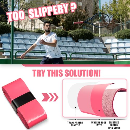 Betus Tennis Overgrip 10 Pack, PU Racket Grip Tape, Smooth Tacky Surface, Non Slip Comfortable Feel, Colorful Replacement Grips for Tennis Badminton Squash Pickleball Paddle, Durable Handle Wrap
