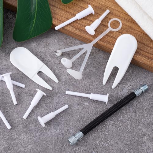 HINZIC Yoga Ball Plug, Fitness Exercise Ball Air Stopper Plug Pin Adapter Kit, Exercise Ball Plug Replacement Kit with Needle Nozzle Rubber Hose Balloon for Yoga Volleyball Soccer Basketball