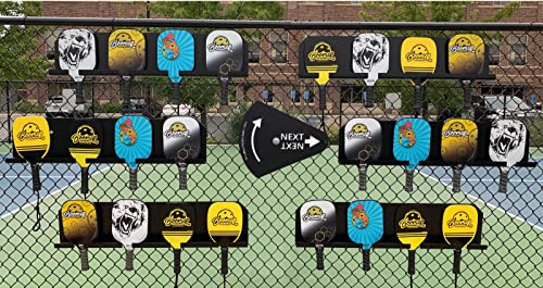 Pickleball “Next-Up” Tracker, A Spin & Point Pickleball Paddle Rack Accessory for Tracking Players “Next-Up” on The Courts