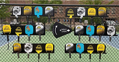 Pickleball “Next-Up” Tracker, A Spin & Point Pickleball Paddle Rack Accessory for Tracking Players “Next-Up” on The Courts