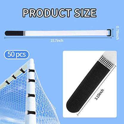 Soccer Goal Net Attachment Straps: 50pcs Attachment Straps for Holding Soccer Placement Nets to The Goal Posts for Boys Kids Soccer Training 14 x 0.8 Inch