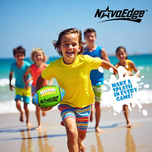 8.5-Inch All-Weather Football for Kids | Land & Water Play on Lawn, Playground, Pool, Beach | Waterproof with Grips & Laces | Includes Pump | Choose 1 or 2 Ball Pack - color: Green x1