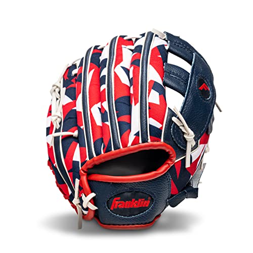 Franklin Sports Kids-Baseball Gloves - RTP Child's Tball Glove - Boys + Girls Teeball Mitt Set - Kids + Toddler - Right or Left Hand Throw - 9.5" - color: Navy/Red