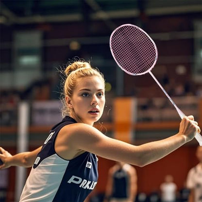 Badminton Rackets,Badminton Racket Set,Both Offensive and Defensive,Composite Carbon Ultra Light 82g Professional Training Racket,Including 2 Rackets,2 Shuttlecocks,and 1 Bag - color: 021-pink