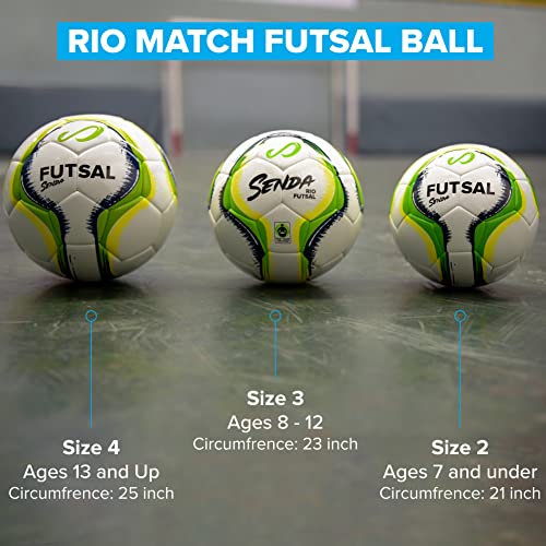 Senda Rio Premium Training Low-Bounce Futsal Ball, Fair Trade Certified - color: Green/Yellow, size: 3