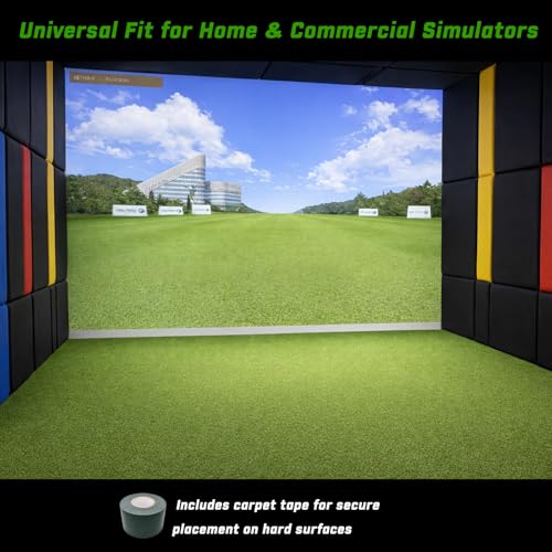 DCQ Golf Simulator Turf Flooring, Golf Mat for Indoor, Golf Simulator Accessories, Putting Turf - style: 12 x 6 ft