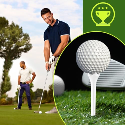 Soulchen 500 Pack 3-1/4 Inch Plastic Golf Tees - 4-Prong Curved Design for Longer Drives Low Spin & Low Friction Tees Bulk with Optimized Shaft Strength & Flexibility for Driving Range