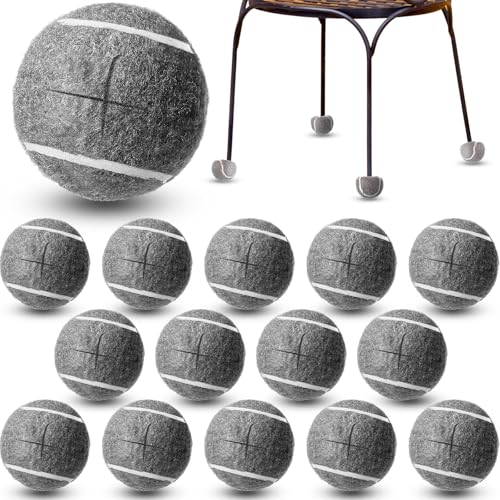 Macarrie 16 Pieces Precut Tennis Balls for Chairs Tennis Ball Chairs Foot Covers for Furniture Leg for Classroom Floor Protection Chair Desk Legs Coverings(Gray,5 cm) - color: Grey, size: 5 cm