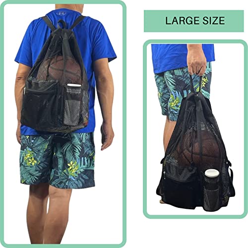 Large Drawstring Backpack for Men Women Athletic Gym Sports Workout Beach Swimming Commuting Travel - color: Black, style: L: 21"x12.5"x5.5"