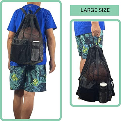 Large Drawstring Backpack for Men Women Athletic Gym Sports Workout Beach Swimming Commuting Travel - color: Black, style: L: 21"x12.5"x5.5"
