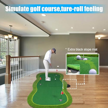 Golf Putting Green/Mat-Golf Training Mat- Professional Golf Practice Mat- Green Long Challenging Putter for Indoor/Outdoor - style: 5x10ft mat