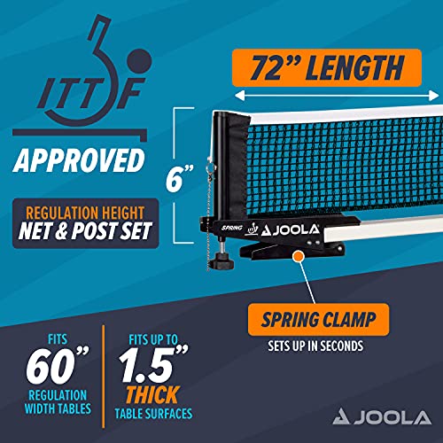 JOOLA Premium Avanti Table Tennis Net and Post Set - Portable and Easy Setup Ping Pong Screw On Clamp Net - color: Black, size: 72 inches x 6"