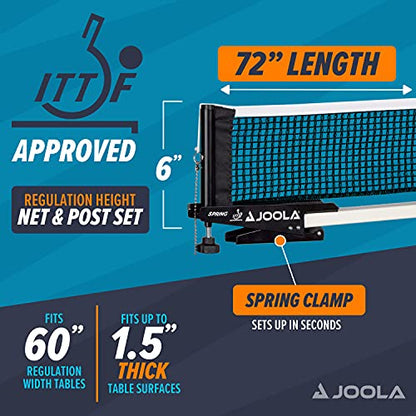 JOOLA Premium Avanti Table Tennis Net and Post Set - Portable and Easy Setup Ping Pong Screw On Clamp Net - color: Black, size: 72 inches x 6"