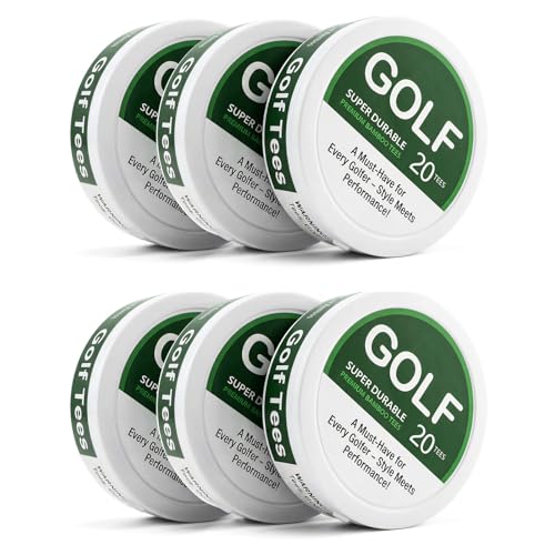 Bamboo Golf Tees Mixed Sizes with Portable Round Case(3in, 2.5in, 1.5in), Golf Gifts for Men Golfers, Ideal Golf Accessories for Men, for Dad, Father,Christmas, Valentine, Birthday Gift - color: 6box-120pcs