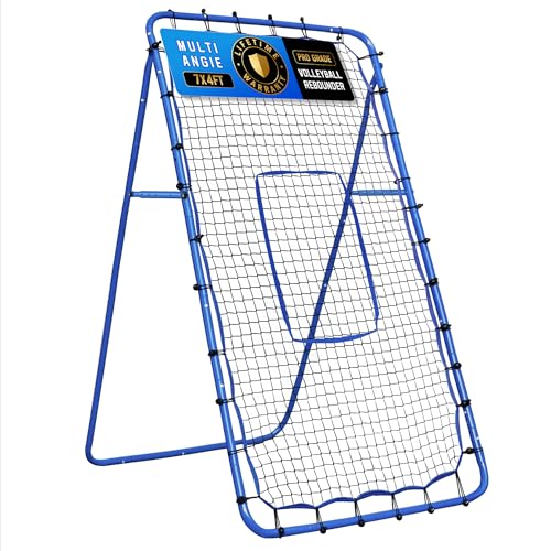 Volleyball Baseball Rebounder Net, Softball Rebounder Pitchback Net Quick Adjustments, Quick Adjustments Lacrosse Bounce Back Practice Equipment, Ideal for Outdoor Indoor and Backyard Training - size: 7FTx4FT, style: Multi-Sport Rebounder Net