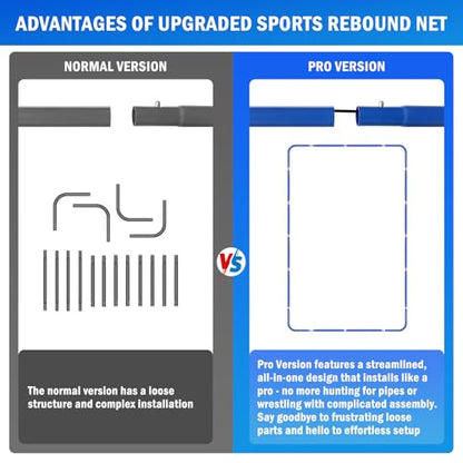 Volleyball Lacrosse Rebound Net Pro, WINTHAI Lacrosse Rebounder for Backyard, 7x4FT/6x4FT/4x4FT Bounce Back Net with Target Strike Zone, Easy Quick Setup, Volleyball Baseball Softball Soccer Training