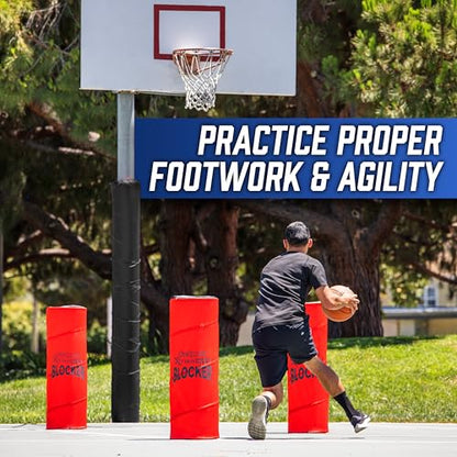 GoSports XTRAMAN Blocker Pop-Up Defenders 3 Pack - Regular Size Multi-Sport Blocking Dummy - Training Equipment for Basketball, Football, & Soccer