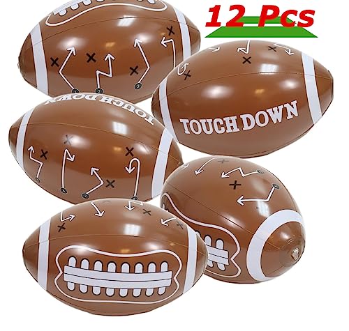 GiftExpress 12pc 16" Inflatable Footballs for Gameday and Party Favor, Sport Party Decorations, Super Fun Football Games Playbook - Playcall