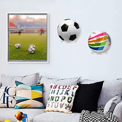 Basketball Holder Wall Mount, Acrylic Football Display Rack, Clear Ball Storage Hanger Wall Mount, for Football, Basketball, Volleyball, Rugby and Soccer - color: 4 Pack Transparent