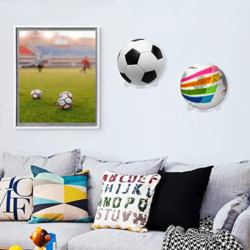 Basketball Holder Wall Mount, Acrylic Football Display Rack, Clear Ball Storage Hanger Wall Mount, for Football, Basketball, Volleyball, Rugby and Soccer - color: 2 Pack Transparent