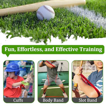Baseball/Softball Training Equipment for Batting Training, Swing Trainer Aid, Hitting Trainer, Baseball Training (Orange- Body Band)