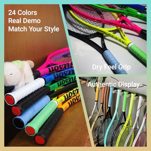 Tennis Racket Grip Tape, Precut Soft Tennis Grip Tape, Anti Slip and Dry Feel Tennis Racquet Overgrip Wrap for Replacement