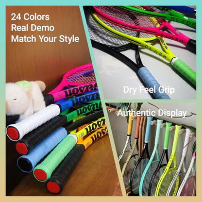 Tennis Racket Grip Tape, Precut Soft Tennis Grip Tape, Anti Slip and Dry Feel Tennis Racquet Overgrip Wrap for Replacement