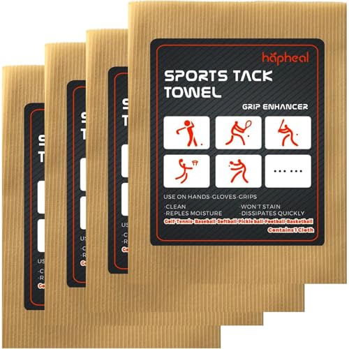 Grip Enhancer for Tennis, Tack Towel for Golf,Pickleball,Base bal (4 Pack Light Yellow)
