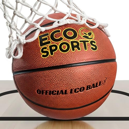 Eco Sports Basketball — Premium TPU Non-Toxic BPA Free, Superior Grip & Air Retention, Indoor Outdoor, Size 5 6 & 7, Eco-Friendly Vegan Basketball for Leagues, Schools, Coaches & Camps - size: 5 - Mini Basketball Size, 27.5"