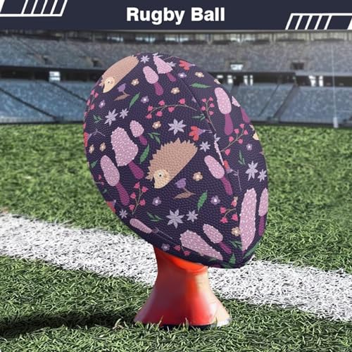 SYtrade Recreational Football Game Footballs PU Composite Leather Footballs for Training Indoor Outdoor - color: Hedgehog Flower Purple