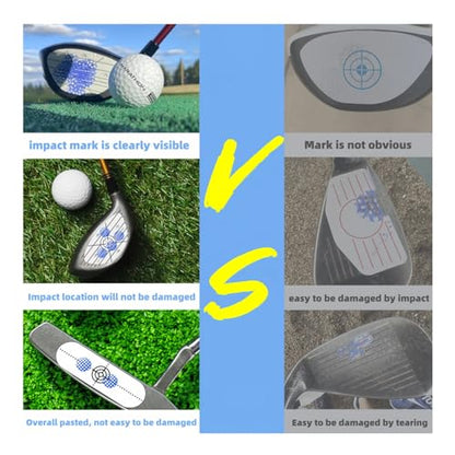 Lihengkong Golf Impact Tape Labels 180 PCS Golf Impact Stickers for Swing Training Improve Golf Swing Accuracy Distance Sticky Golf Pro Club Sweet Spot Consistency Analysis