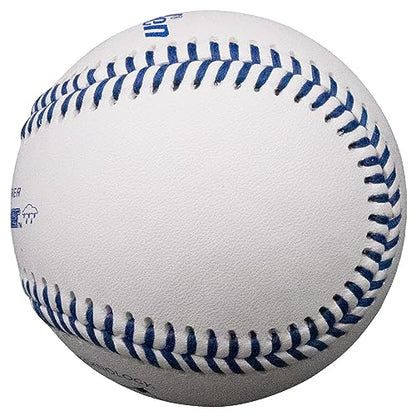 Baden All-Weather Leather Practice Baseballs - Water-Resistant Design for Wet Conditions | Official Size, Ideal for Batting Practice | Genuine Leather, Prevents Water Absorption | 12-Pack
