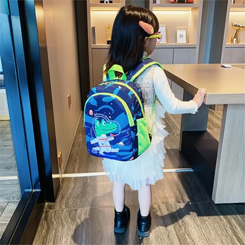 CHERUBIC Kids Toddler Cute Backpack Little Cartoon Travel Lightweight Bag Daypack For 3 Girls Boys (Space) - color: Baby Crocodile, size: Small-12"H