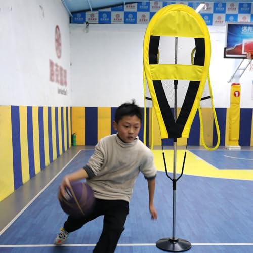 Kunovo Basketball Defender Dummy for Shoot Training, Professional Shot Trainer Mannequin with Movable 180° Arm, Portable Dribbling/Passing Practice Dummy