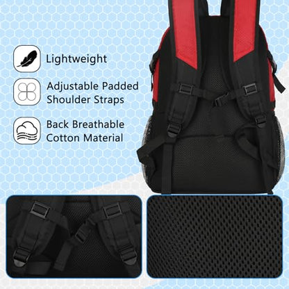 Goloni 30L Sports Backpack with Ball Compartment & Ventilated Shoe Pocket,Basketball Soccer Bag for Youth Boys Girls - color: Wine Red