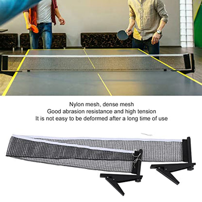 Tournament Table Tennis Net Set | Stainless Steel Frame & Nylon Net for Indoor/Outdoor Use | Universal Clamp Fits 4cm Tables | Competition & Training Net