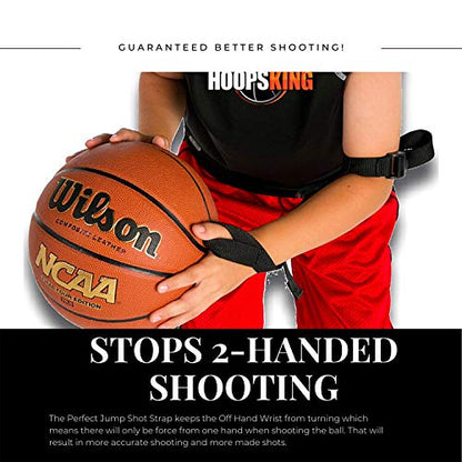 HOOPSKING Off or Guide Hand Shooting Aid Perfect Jump Shot Strap - Develop A True One Handed Release On Your Shot - Stops Rotation of The Wrist to Prevent Off Hand Interference