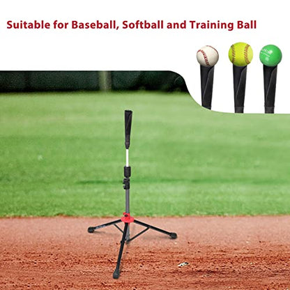 Baseball & Softball Batting Tee - Hitting Travel Tee | Adjustable Height | Portable & Collapsible | Tripod Base