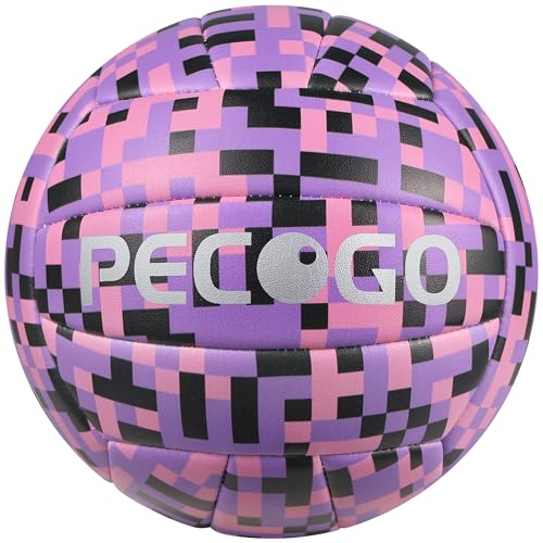 Volleyball Size 5 - Soft PU Leather Indoor/Outdoor Ball for Training & Games, Mosaic Design, Ideal for Beginners, Teens & Adults - color: Purple