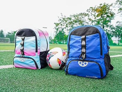 Youth Soccer Bag, Soccer Backpack for Football Volleyball Basketball, Backpack with Ball Compartment and Ball Holder - color: Royal Blue