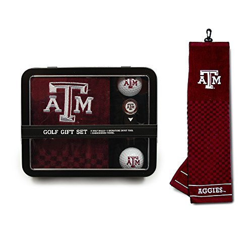 Team Golf NCAA Gift Set Embroidered Golf Towel, 2 Golf Balls, & Divot Tool with Removable Double-Sided Magnetic Ball Marker