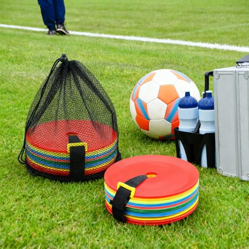 40 Pcs 6 inch Flat Cones Spot Markers Non-Skid Floor Hole Soccer Cones Field Court Spot Markers Flat Discs Soccer Training Equipment for Football Sports Speed Agility Practice