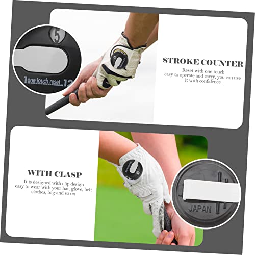 INOOMP Golf Scoring Device High Precision Counter Clip for Golfing Material Score Tracker Battery Easy Reset Golf Score Counter White