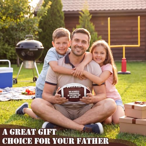 4 Pcs Autograph Football Soccer Gift Blank Signature Official Size Footballs Gifts with Acrylic Stand and Signature Pen Pump Two Tone Panels for Coach Gifts Anniversary Birthday - style: Father's Day