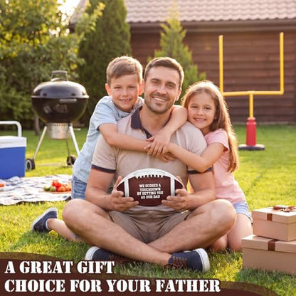 4 Pcs Autograph Football Soccer Gift Blank Signature Official Size Footballs Gifts with Acrylic Stand and Signature Pen Pump Two Tone Panels for Coach Gifts Anniversary Birthday - style: Father's Day