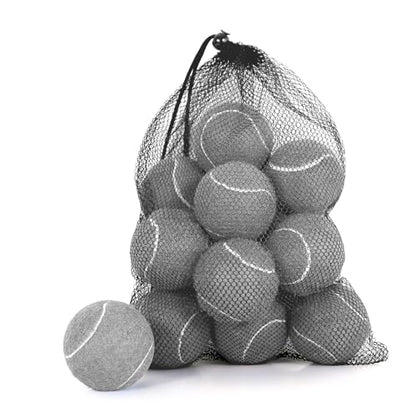 12/18 Pack Tennis Balls for Training, Pet Dog Playing, and Practice with Mesh Bag for Transport and Beginner Training - color: Grey-12Pack