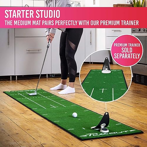 PuttOUT Medium Putting Mat - Perfect Your Golf Putting (7.9ft x 1.6ft)(Green)