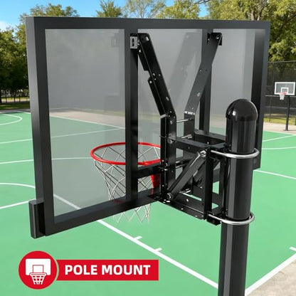 Buzzlett 9594 Basketball Backboard Mounting Kit - Compatible with Lifetime Backboards Only, Heavy-Duty Steel Brackets with 3 Installation Options (Wall, Roof, Pole), Weatherproof for Outdoor Use